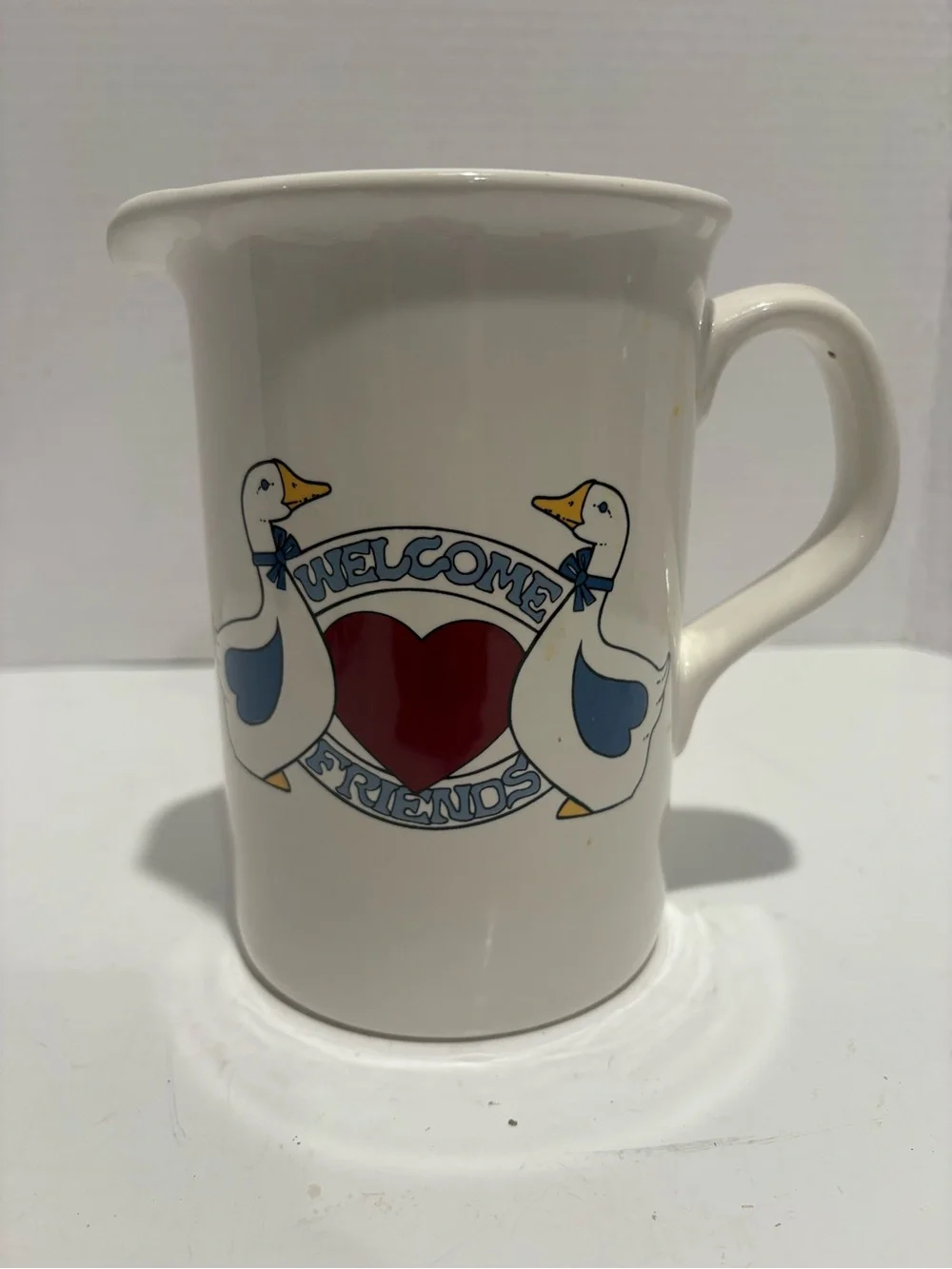 White Ceramic Duck Pitcher